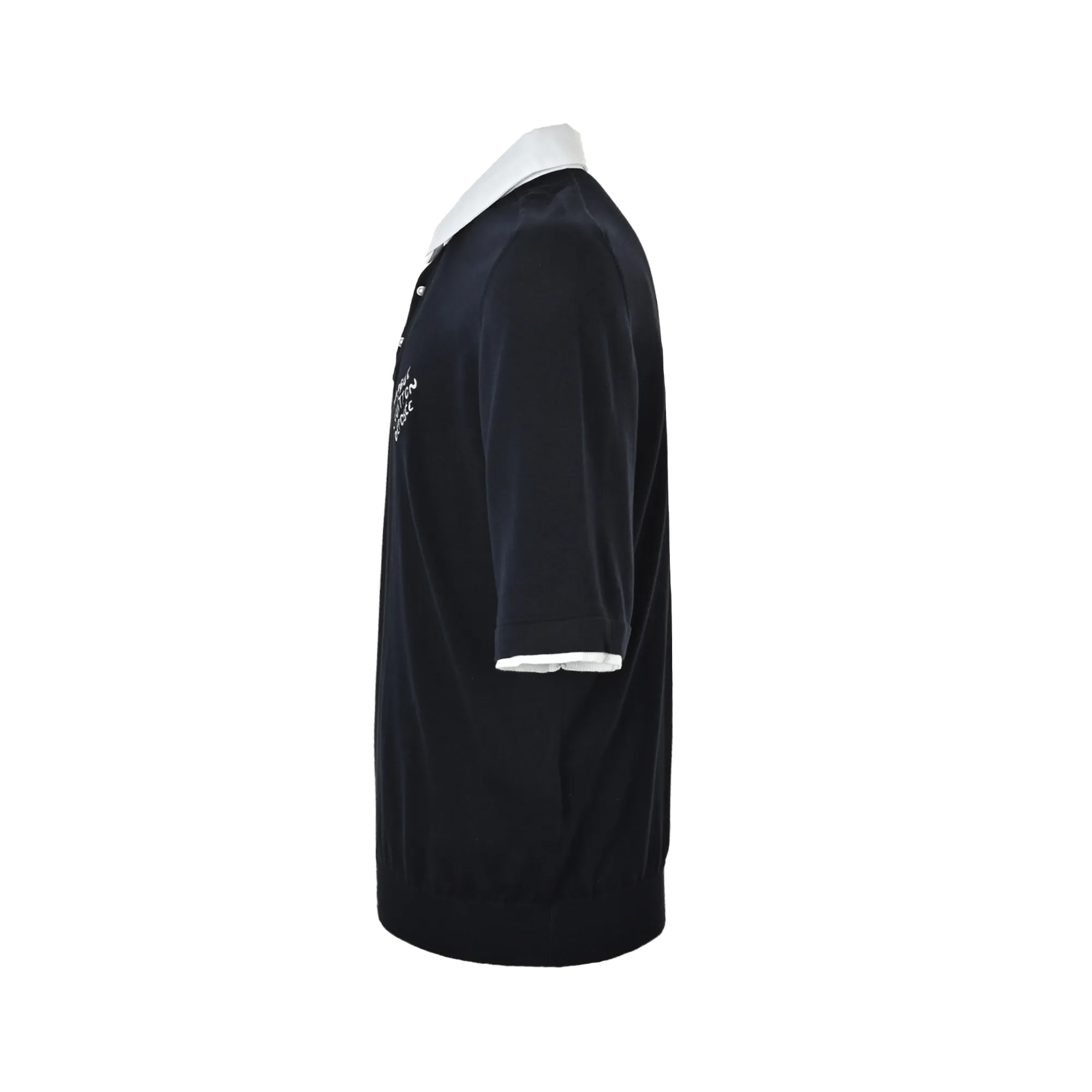 Louis Vuitton/Louis Vuitton white collar button knitted Polo short sleeves